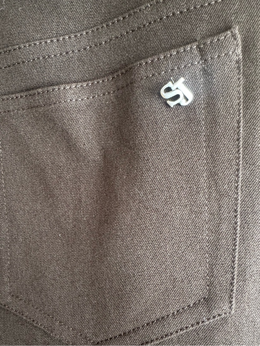 VTG St. John Brown High Rise Straight Leg Jeans | Minimalist Luxury Denim NWOT - Picture 5 of 11
